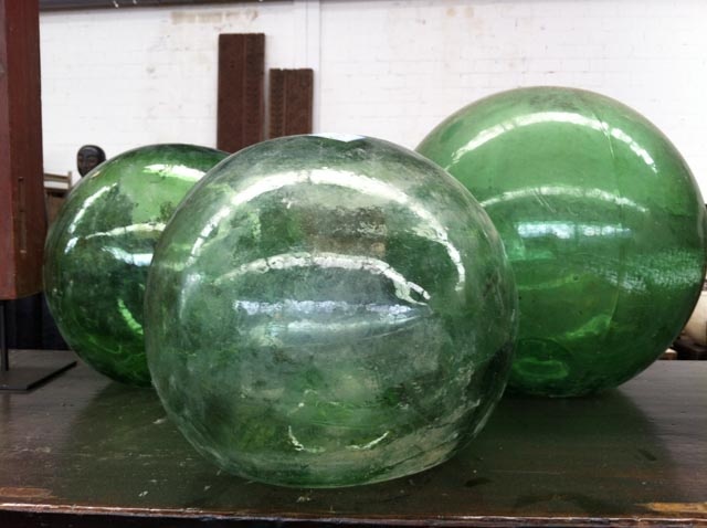 Antique Chinese Glass Floats - Asian Garden & Home Decorations